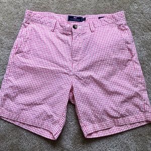 Vineyard Vines Men’s Pink Gingham Breaker Shorts